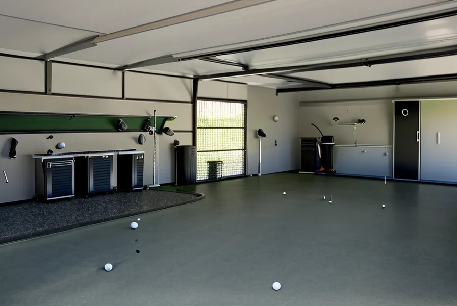 Close-up of a thick SIGPRO golf hitting mat showing the foam layers.