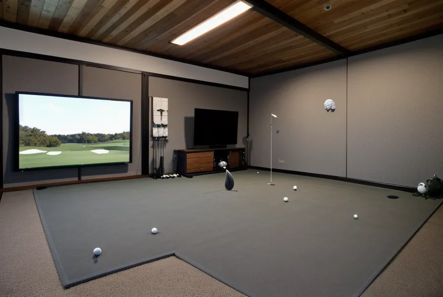 A comparison showing the effect of high lumen brightness against window glare on a golf screen.
