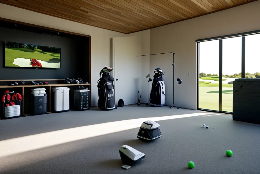 Low garage ceiling clearance for a golf simulator setup