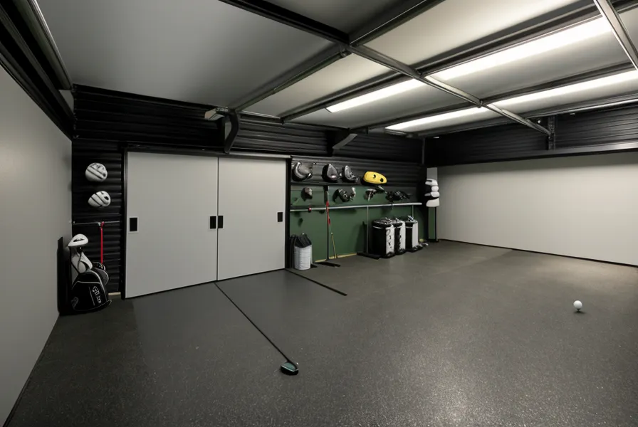 DIY SkyTrak misread and side-spin fixes for a garage golf simulator — cardboard glare shield and leveling platform