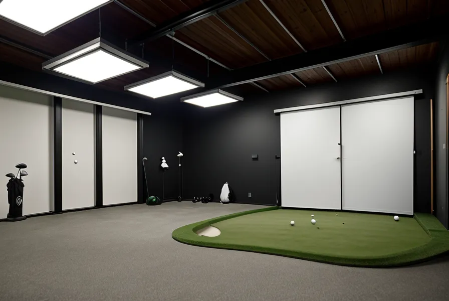 Golf ball resting on a hitting mat, the kind of garage simulator gear that is easy to source from the wrong store