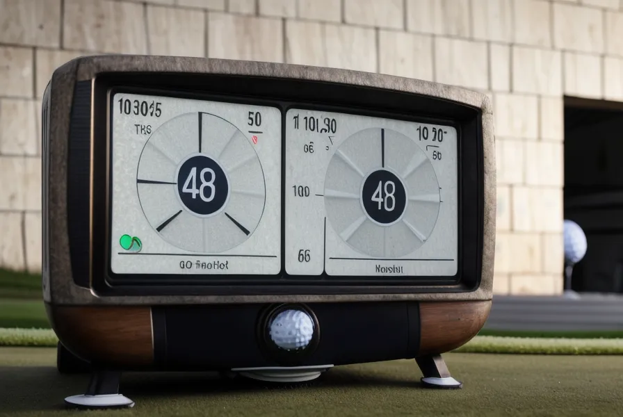Close-up of SkyTrak Plus dual sensor array including cameras and radar