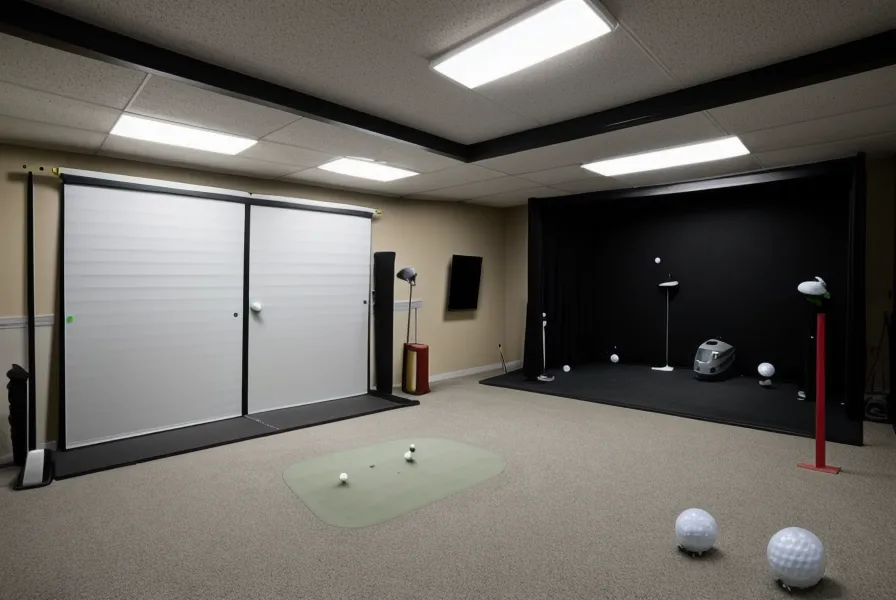 Golf driver swing showing ceiling clearance in a residential garage