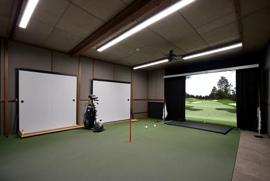 Close-up of a SkyTrak launch monitor and golf ball on a hitting mat.
