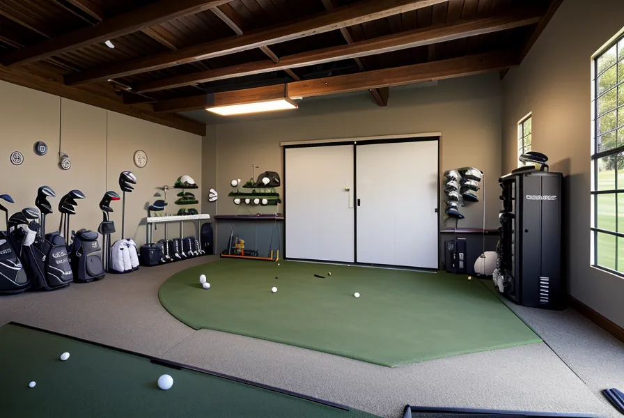A premium SWAG Golf putter on a simulator putting mat.